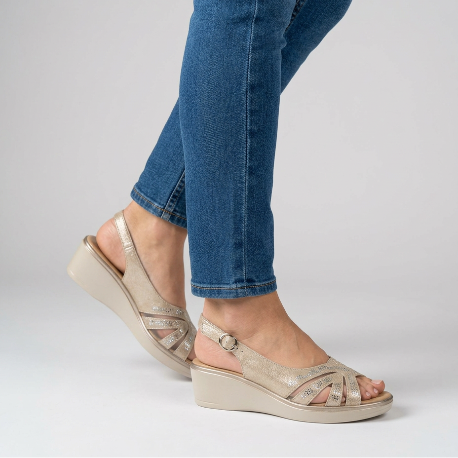 Carmela | Sandali con Zeppa e Strass