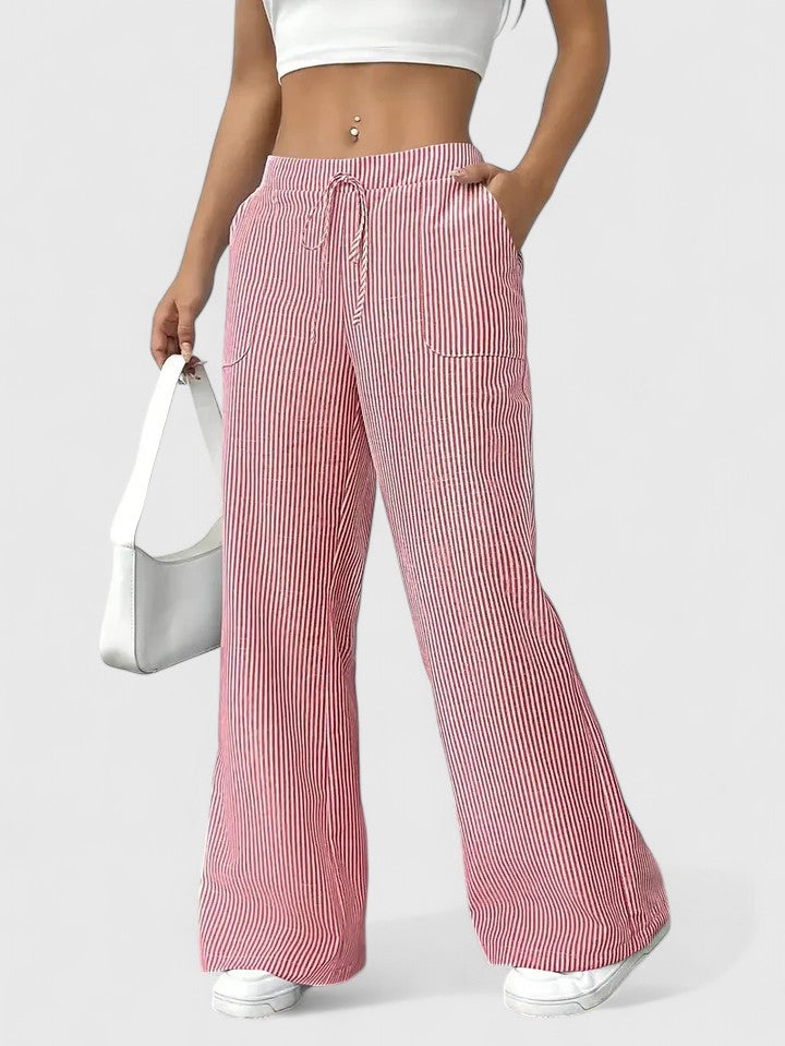 Dominique | Pantaloni ampi e confortevoli con dettagli eleganti