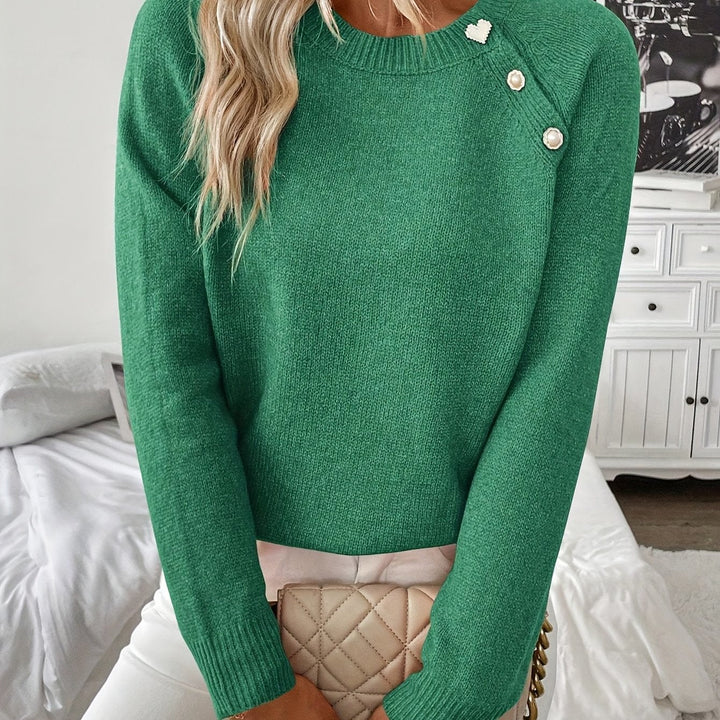 Élodianne | Maglione asimmetrico bottonato dell’eleganza moderna