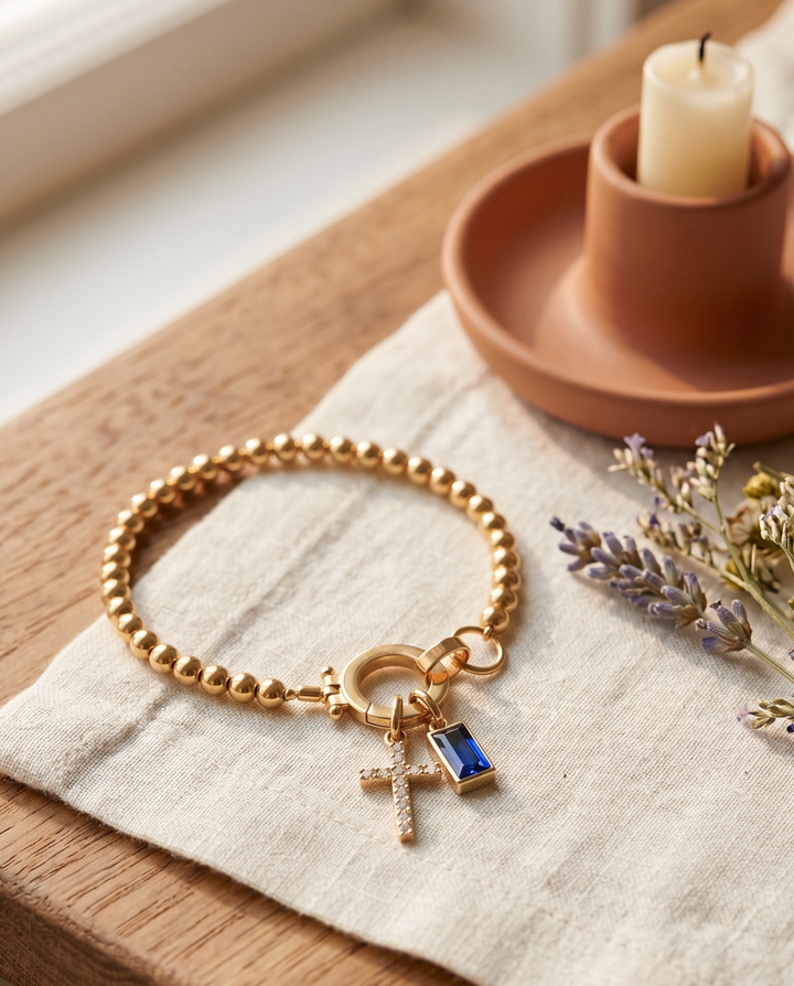 Viviana | Bracciale con Croce e Pietra
