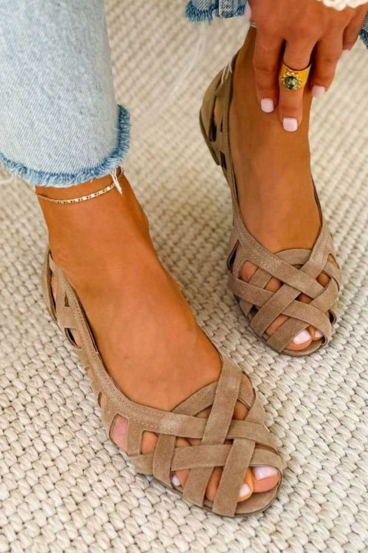 Cora | Sandali Piani Incrociati con Punta Aperta