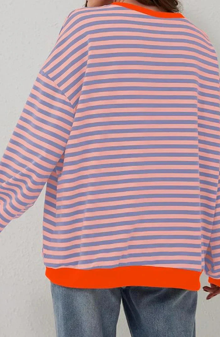 Monika | Maglione a righe in taglie grandi