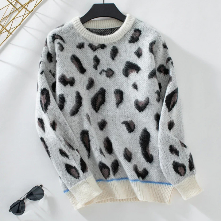 Victoria | Maglione in lana jacquard con motivo leopardato