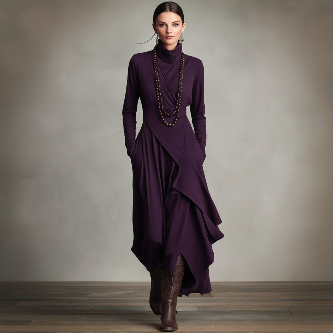Élorya | Abito drappeggiato Eleganza Profonda