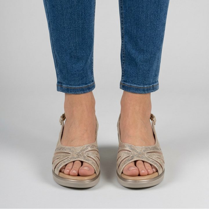 Carmela | Sandali con Zeppa e Strass