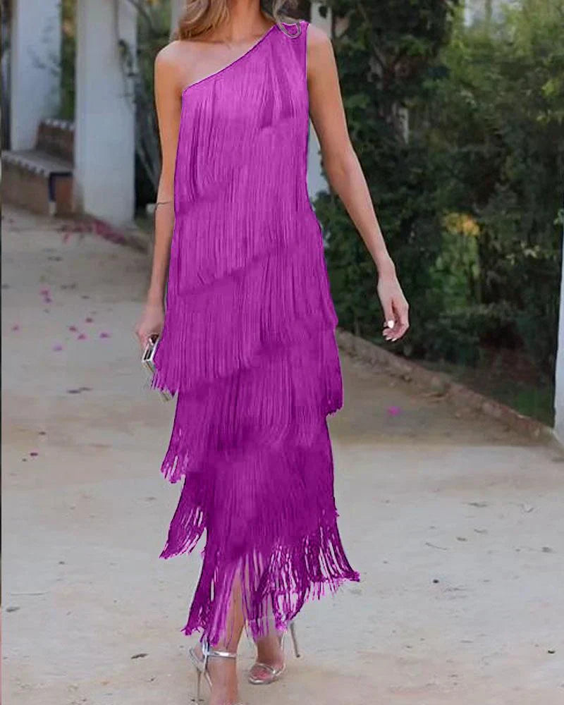 Dalia | Abito elegante con frange