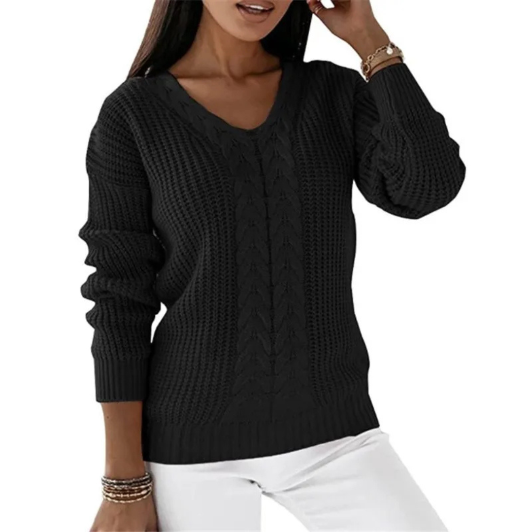 Noelia | Maglione in maglia vintage con scollo a V