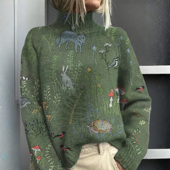 Soléna | Maglione dolcevita morbido in stile forestale