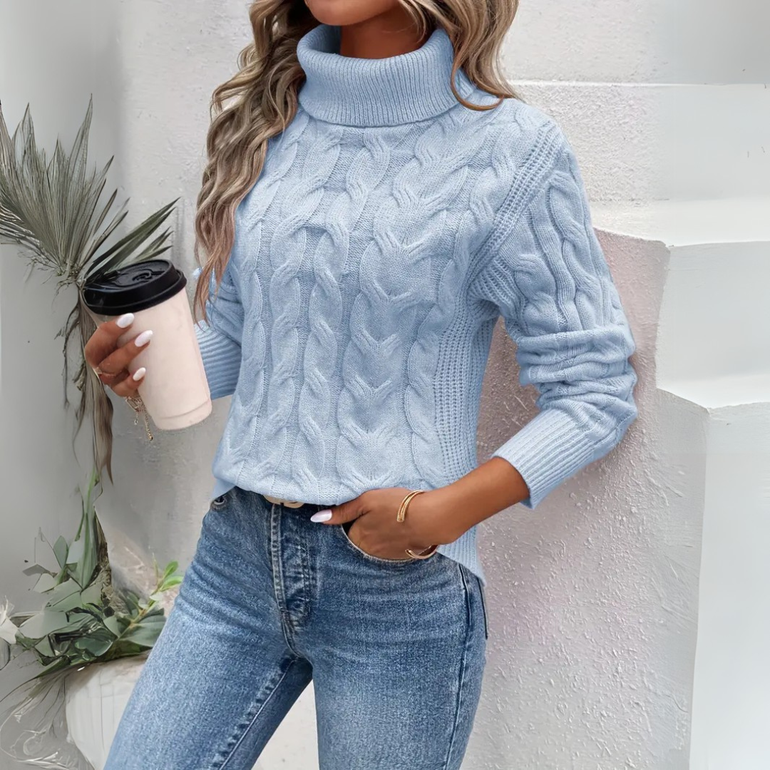 Gloria | Maglione a collo alto a treccia