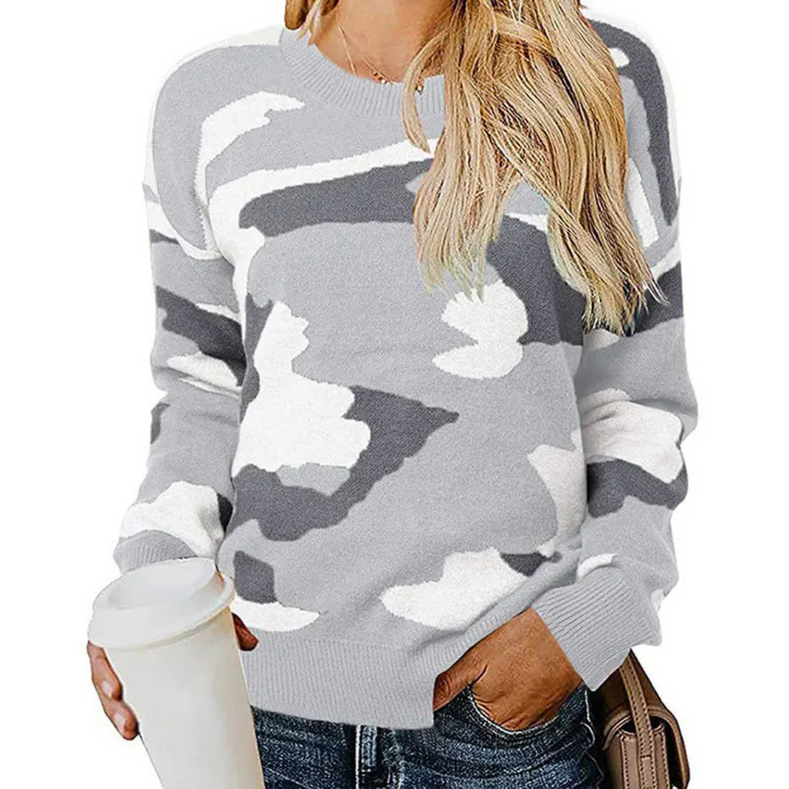 Paula | Maglia in jersey camouflage con stampa leopardata