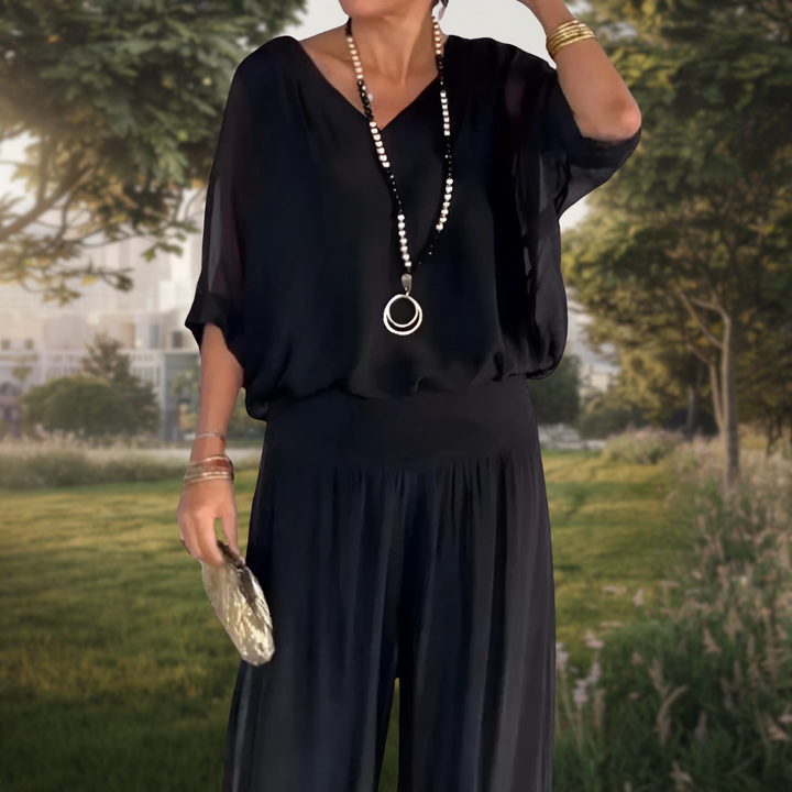 Jolia | Completo bohemiano elegante a due pezzi con vestibilità rilassata