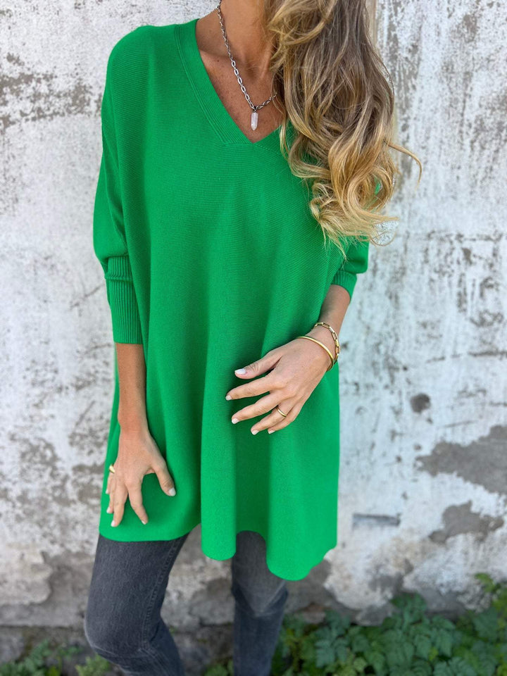 Céline | Giacca in maglia grossa con scollo a V e fodera calda