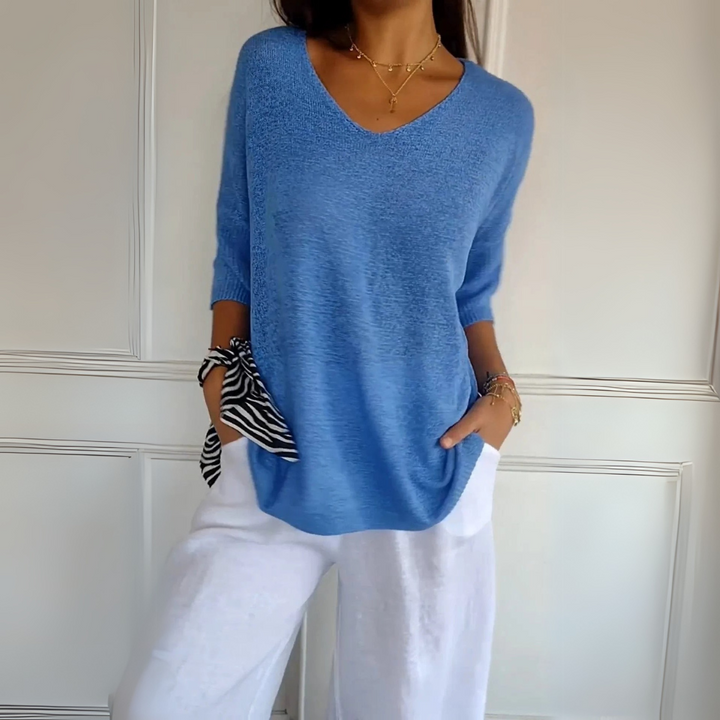 Anna | Top in maglia con scollo a V