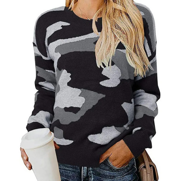 Paula | Maglia in jersey camouflage con stampa leopardata