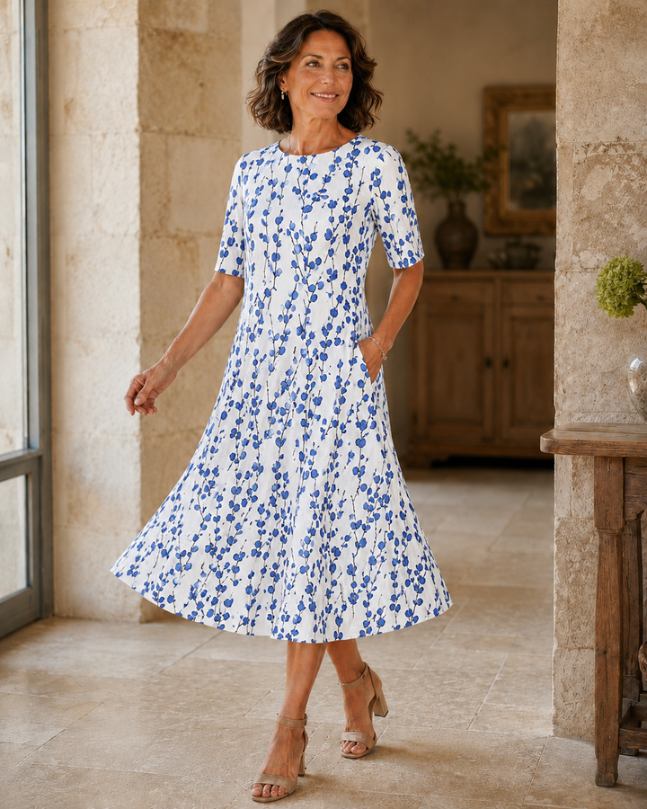 Sarah | Abito midi con stampa floreale
