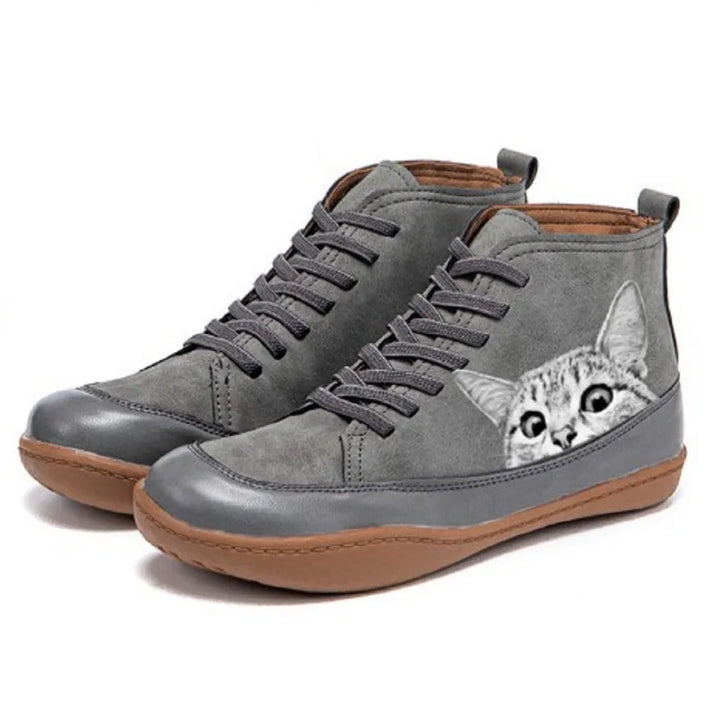 Léonie | Sneakers alte ludiche con motivo gatto