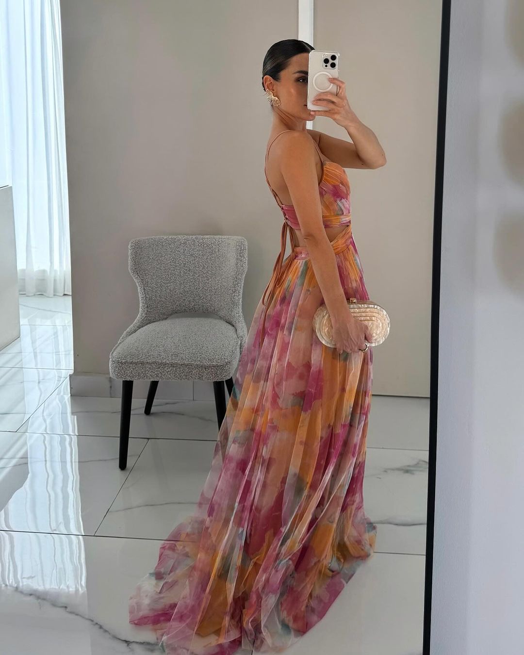 Camila | Abito lungo incantevole con stampa floreale