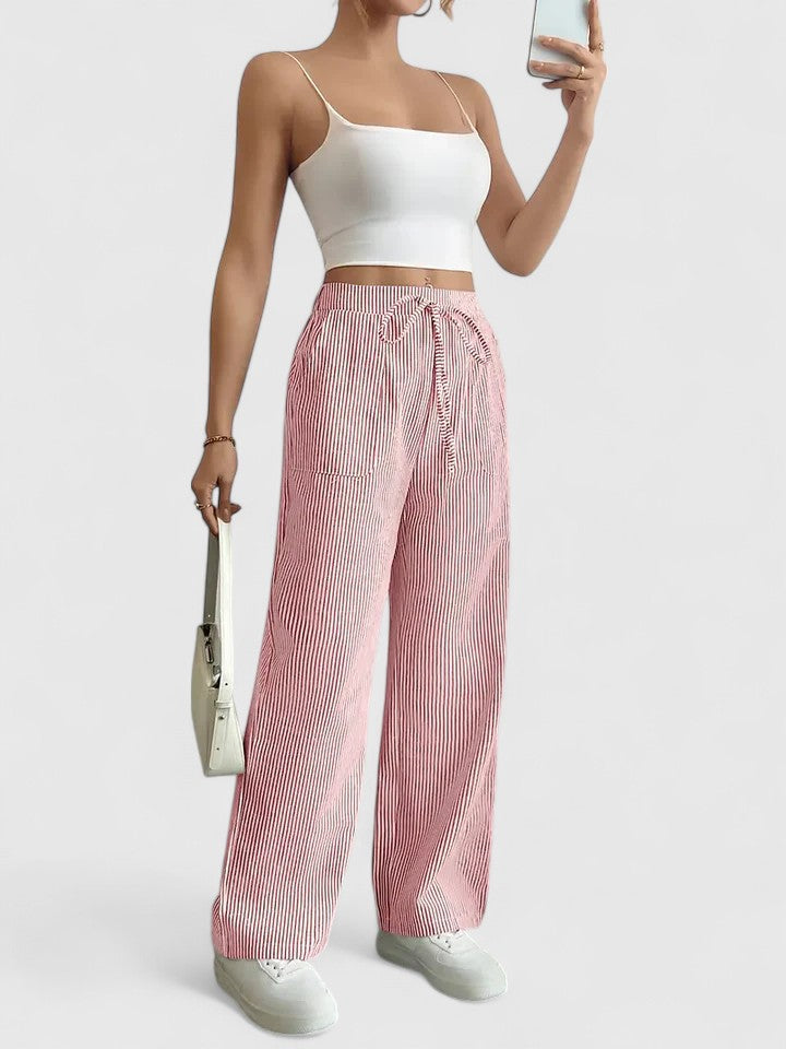 Dominique | Pantaloni ampi e confortevoli con dettagli eleganti