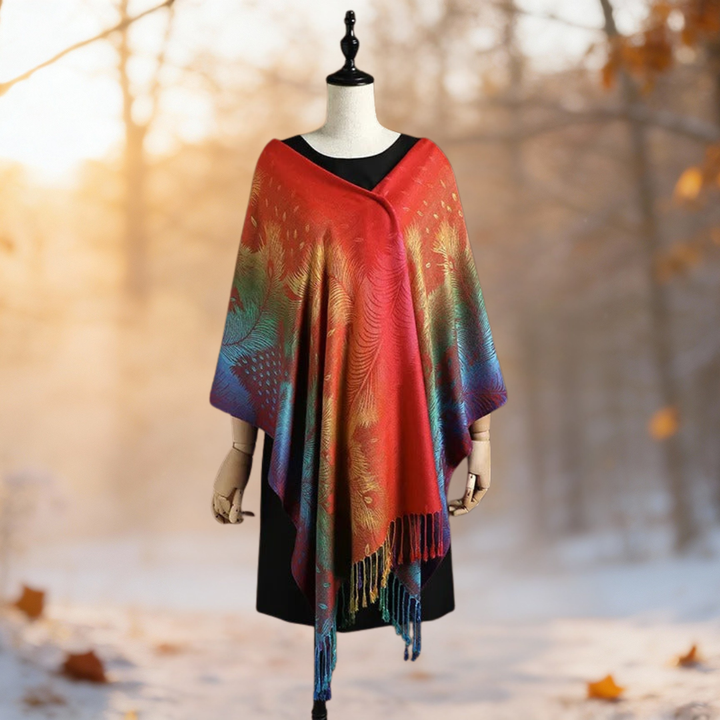 Nayora | Cappa in tessuto multicolore elegante
