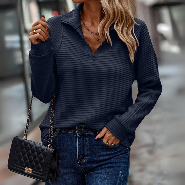Vina | Elegante maglione con zip a metà