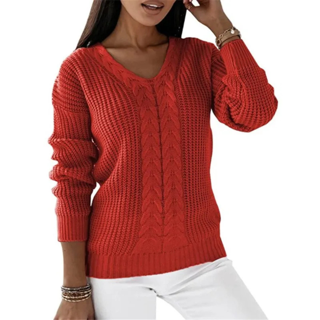 Noelia | Maglione in maglia vintage con scollo a V