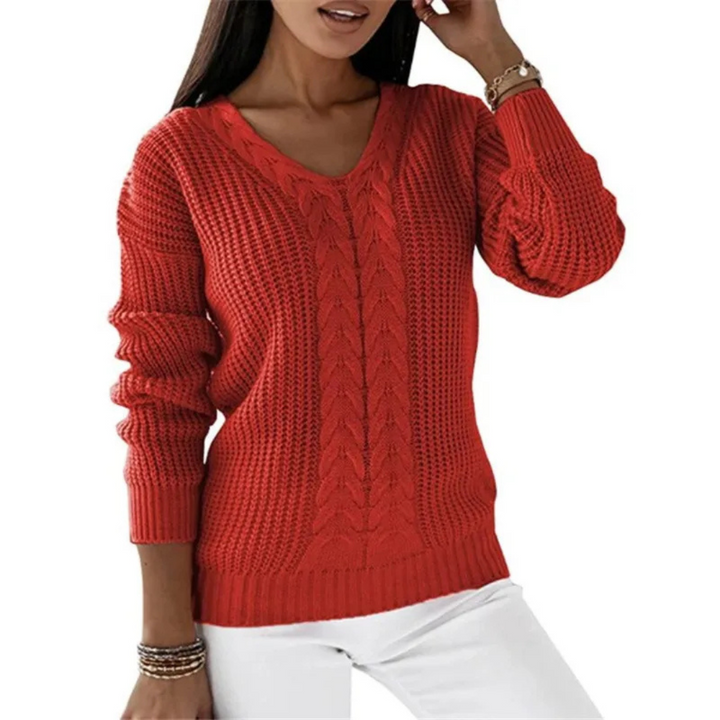 Noelia | Maglione in maglia vintage con scollo a V