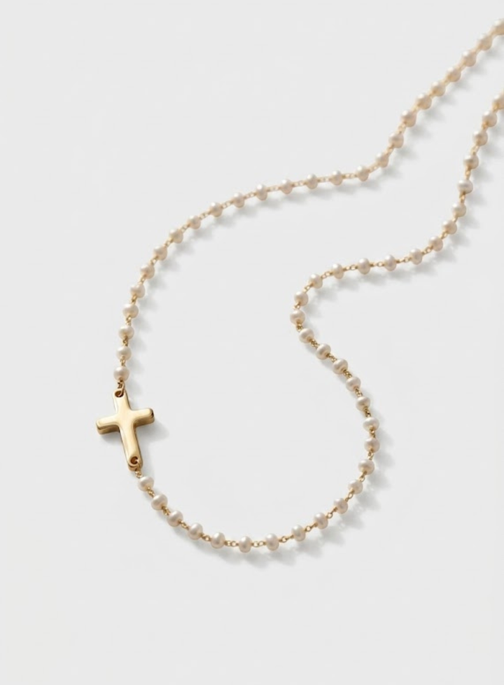 Ilaria | Collana con Croce e Perle
