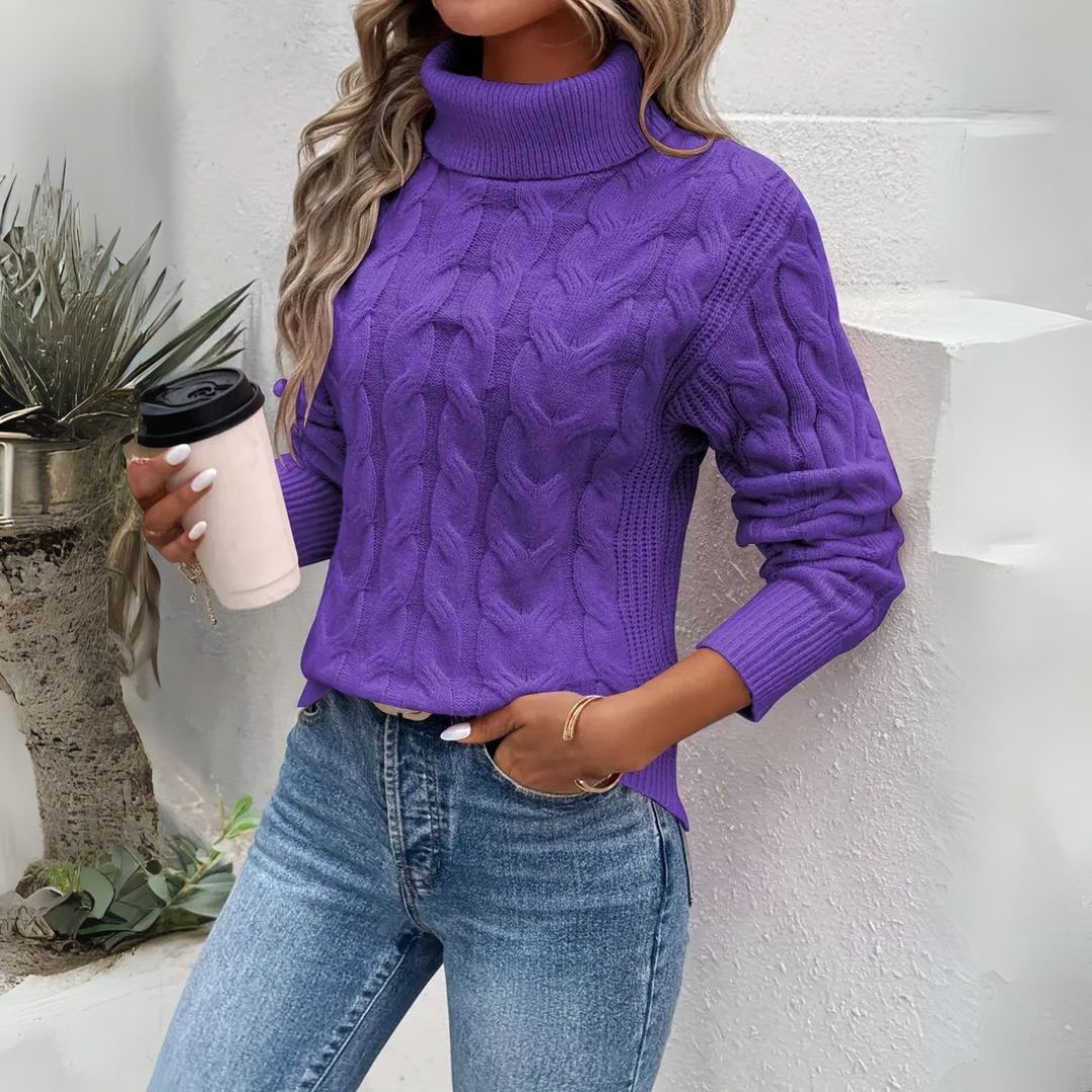 Gloria | Maglione a collo alto a treccia