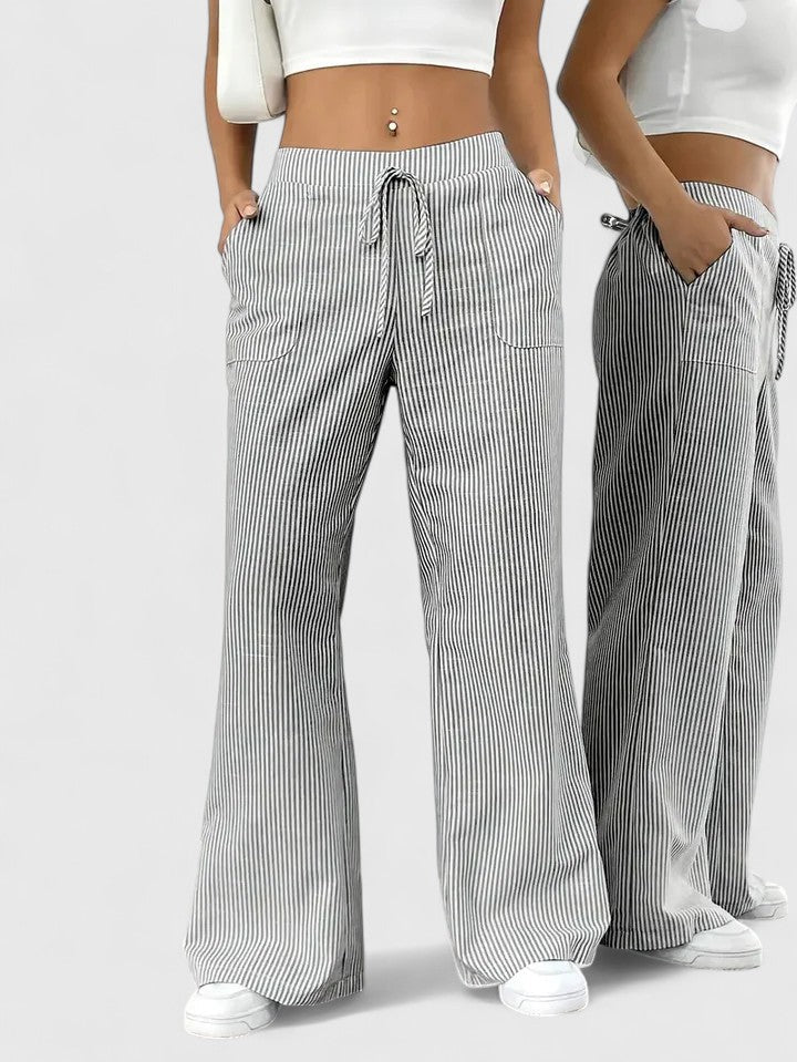 Dominique | Pantaloni ampi e confortevoli con dettagli eleganti