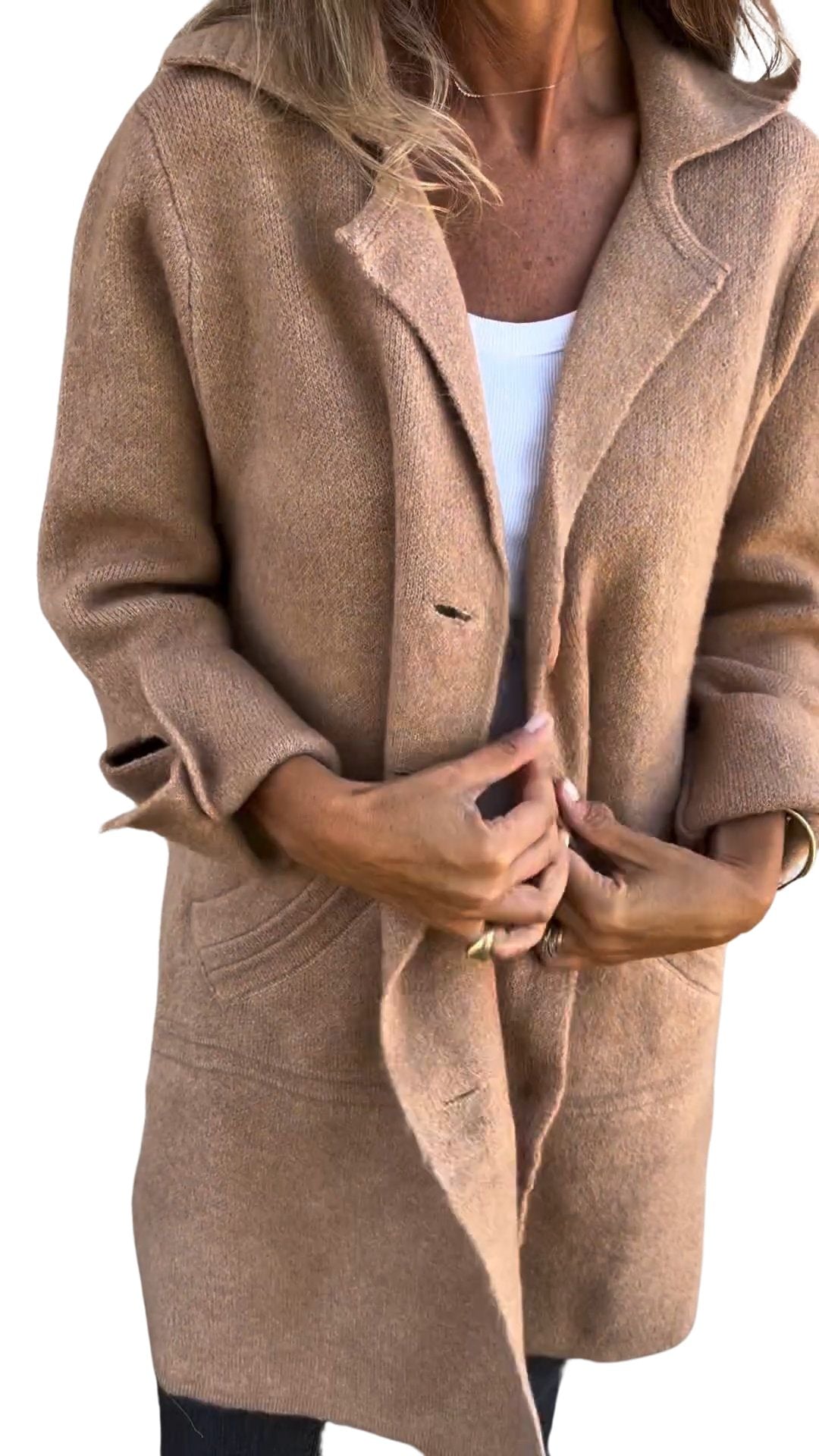 Magdalena | Cappotto lungo casual con revers