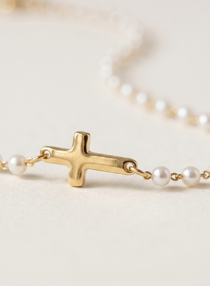 Ilaria | Collana con Croce e Perle