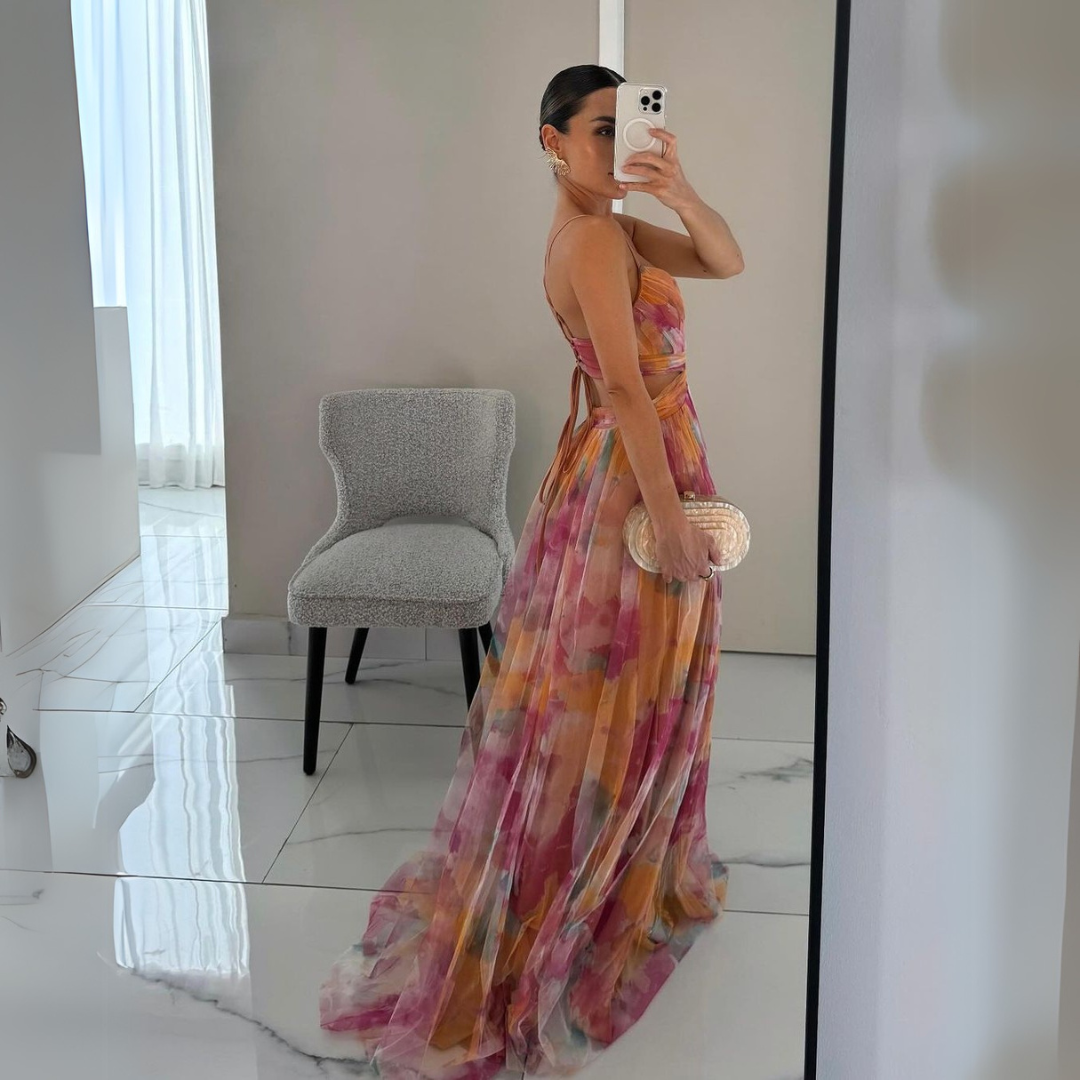 Camila | Abito lungo incantevole con stampa floreale