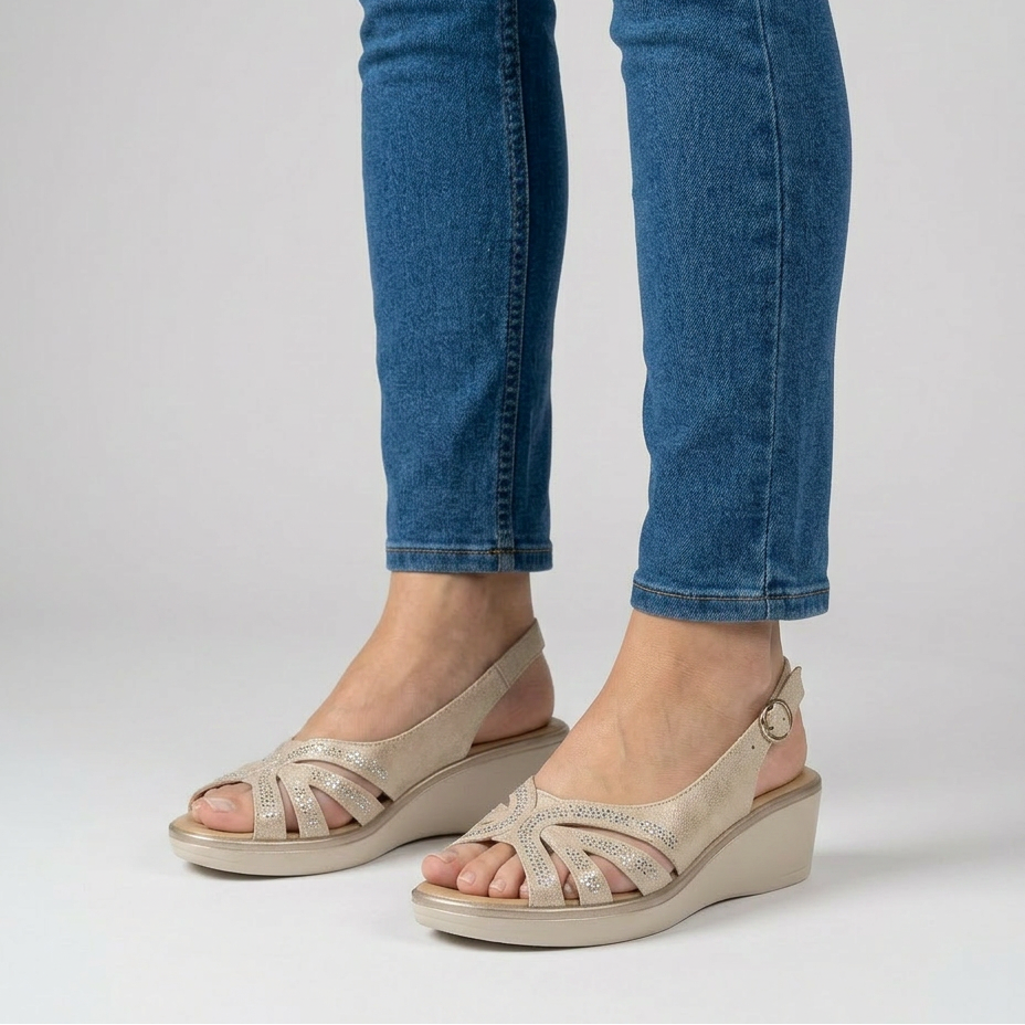 Carmela | Sandali con Zeppa e Strass