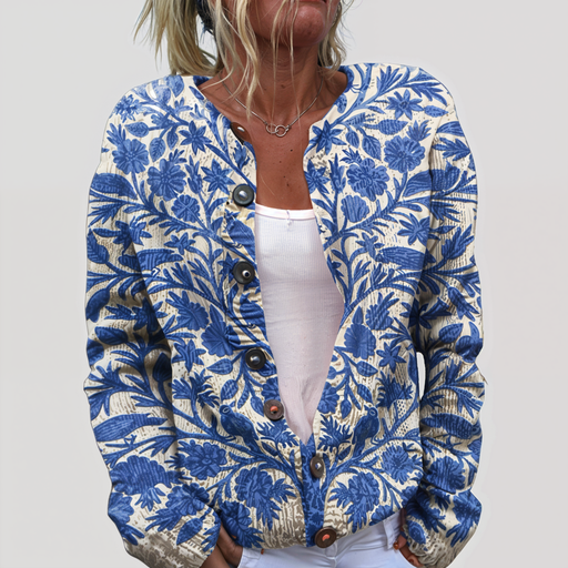 Teresa | Giacca in maglia con motivo floreale