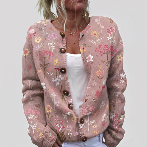 Teresa | Giacca in maglia con motivo floreale