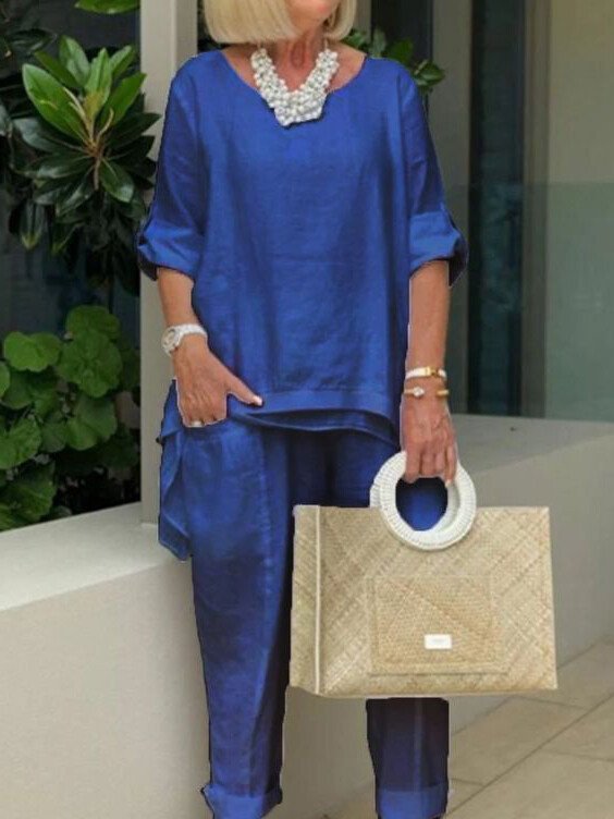 Danni | Set casual a due pezzi con collo rotondo