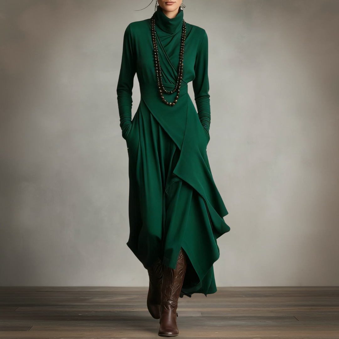 Élorya | Abito drappeggiato Eleganza Profonda