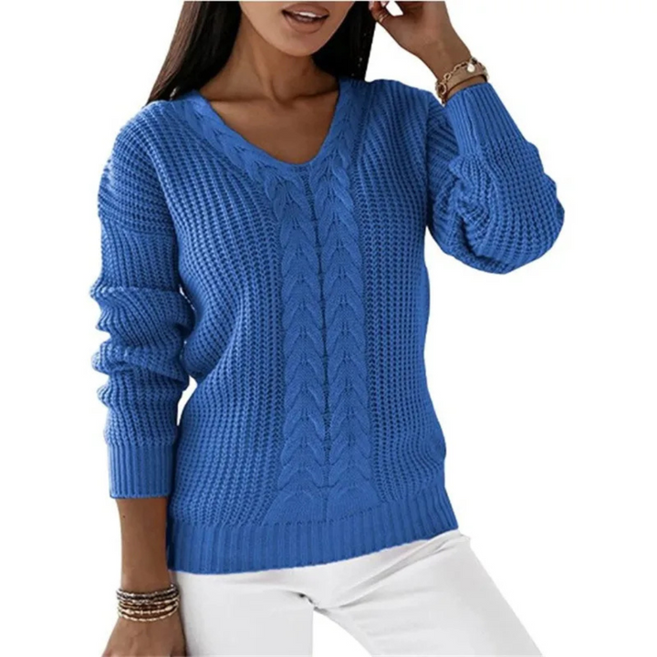Noelia | Maglione in maglia vintage con scollo a V