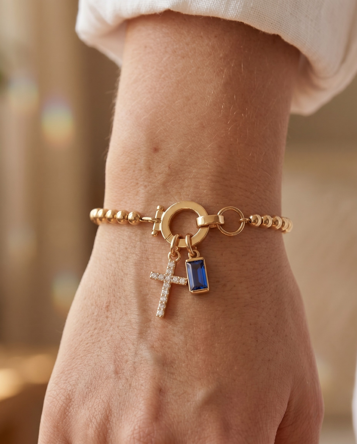 Viviana | Bracciale con Croce e Pietra