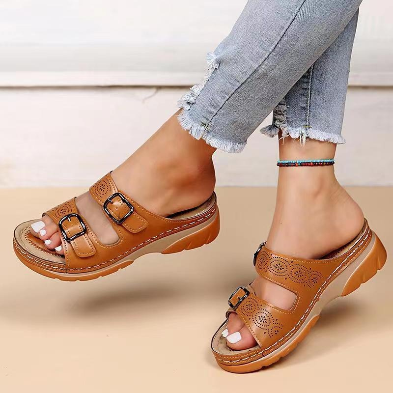 Caterina | Sandali Estivi con Fibbie Metalliche