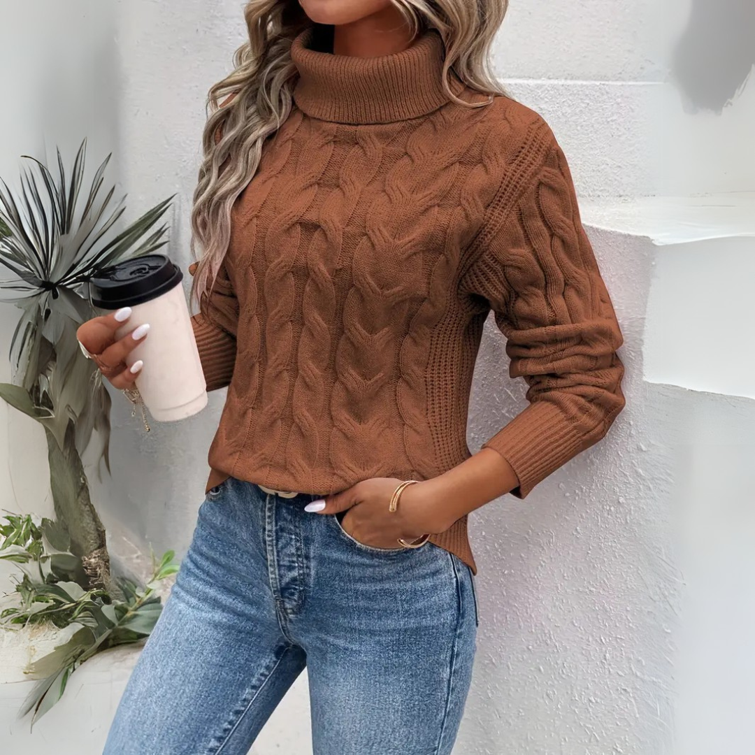 Gloria | Maglione a collo alto a treccia