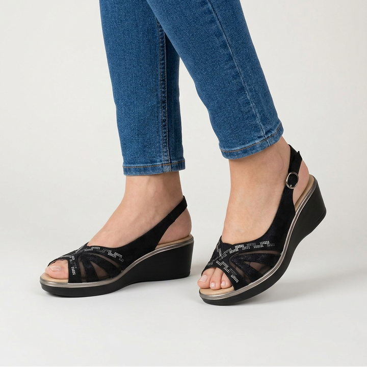 Carmela | Sandali con Zeppa e Strass