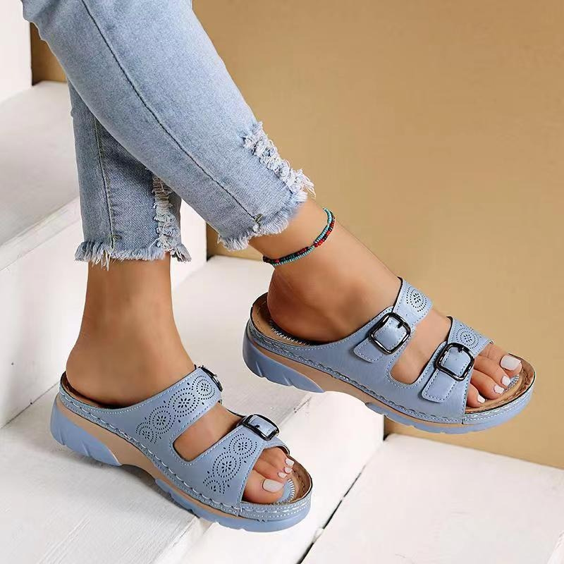 Caterina | Sandali Estivi con Fibbie Metalliche