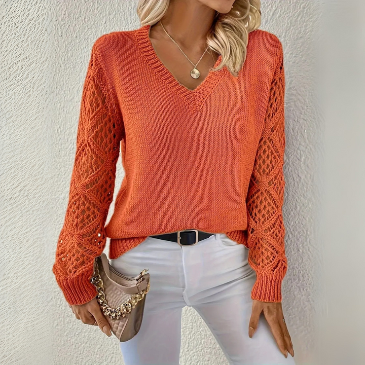 Adriana | Maglione in maglia casual con scollo a V