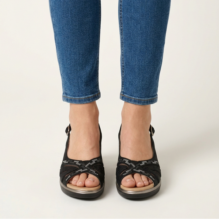 Carmela | Sandali con Zeppa e Strass