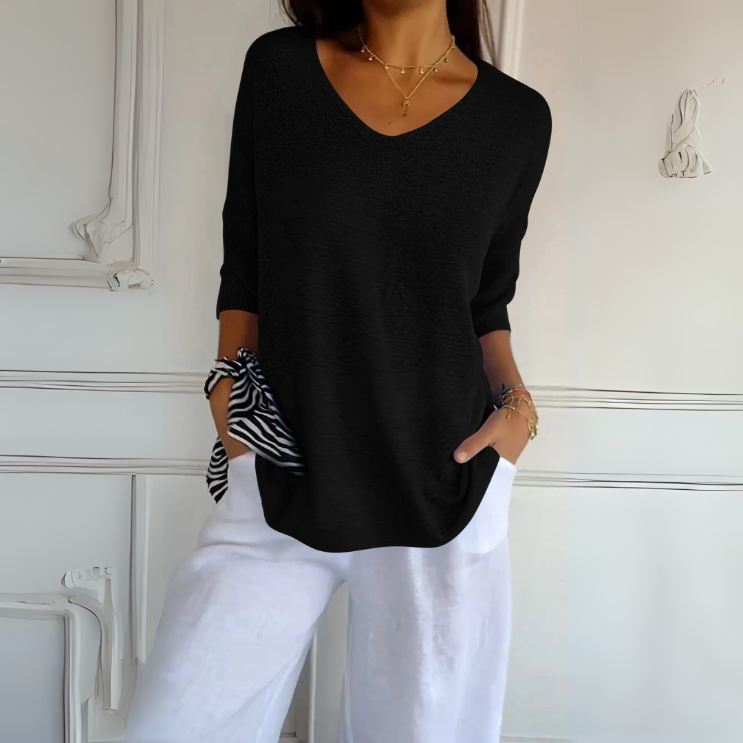 Anna | Top in maglia con scollo a V
