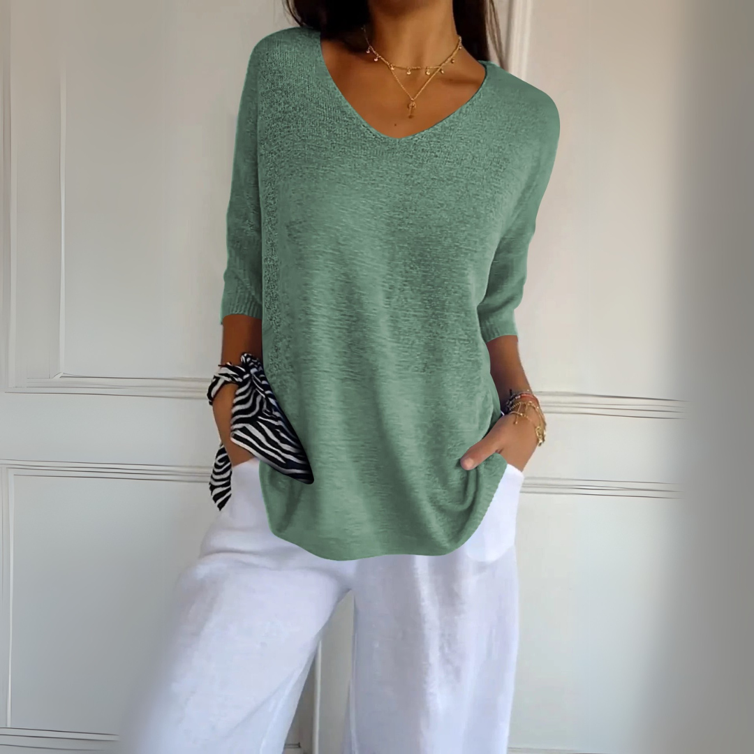 Anna | Top in maglia con scollo a V
