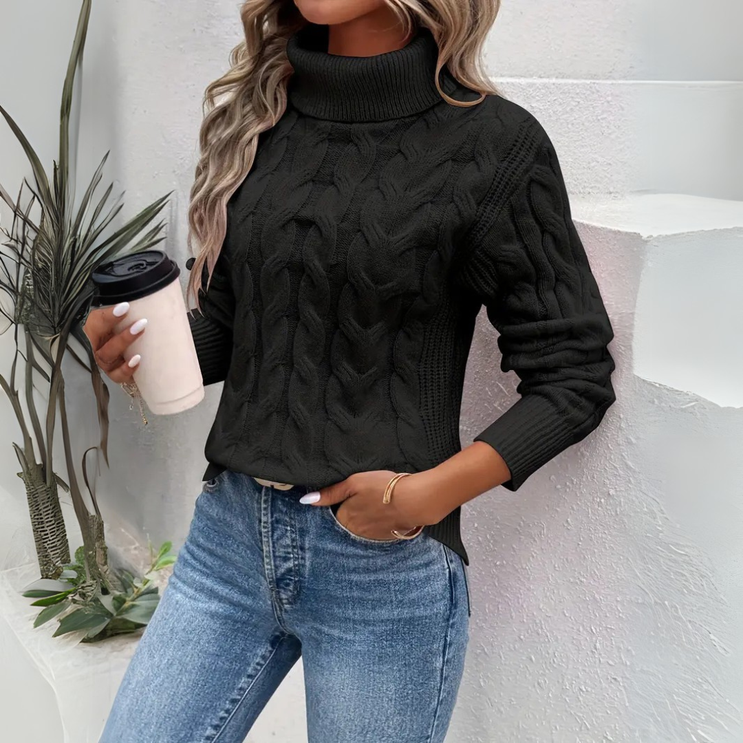 Gloria | Maglione a collo alto a treccia