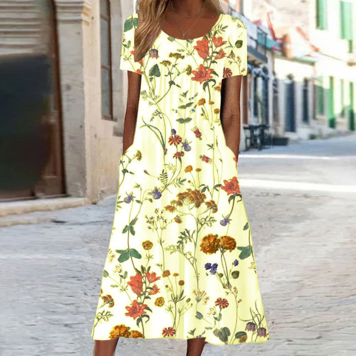 Isaura | Abito bohemiano floreale con fodera