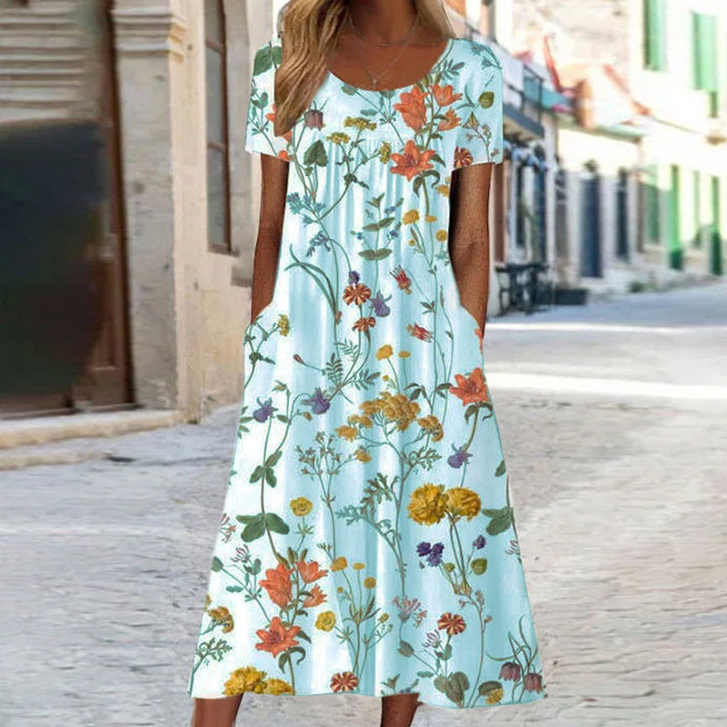 Isaura | Abito bohemiano floreale con fodera